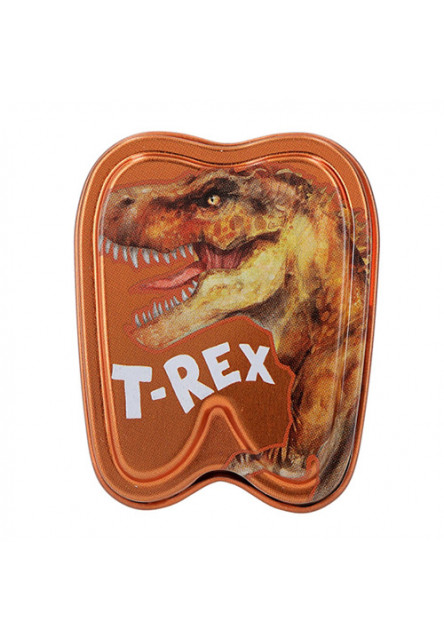 ASST | Hliníková krabička na zuby, T-Rex, oranžová